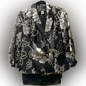Alex Evenings Black and White Special Occasion Jacket and Pants